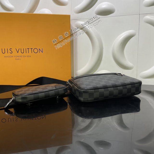 LOUIS VUITTON專櫃新款包包 路易威登Scott郵差包 LV棋盤雙包斜挎肩背男士郵差包 N50018  ydh4101